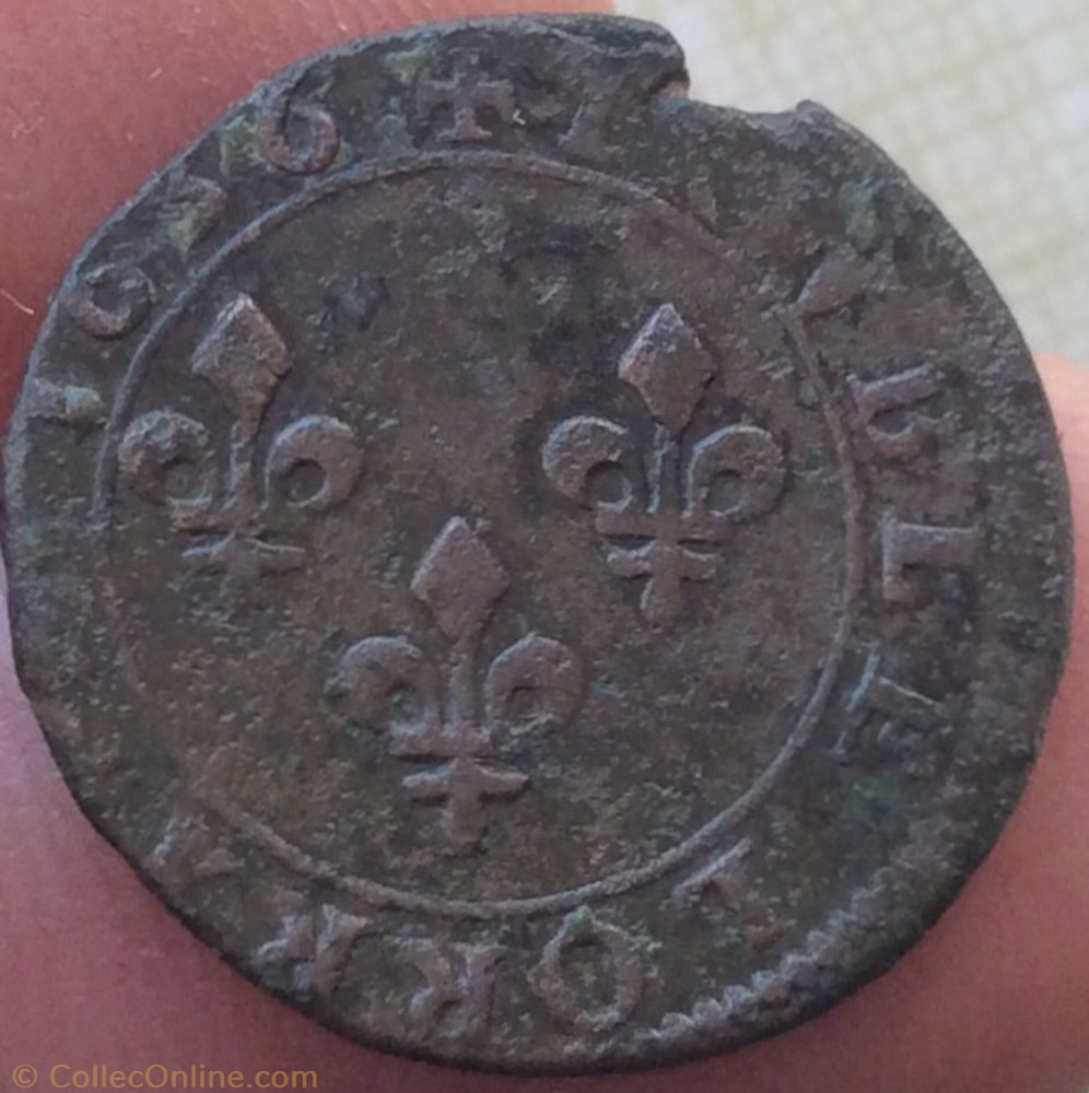Double lorrain Louis XIII 1636 Stenay monnaie france royale double lorrain louis xiii 1636 stenay