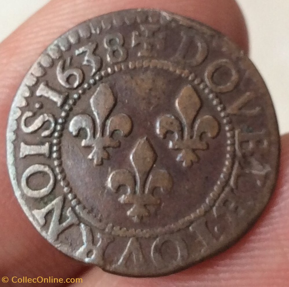 monnaies europe medievale a france royales double tournois louis xiii 1638 e tours