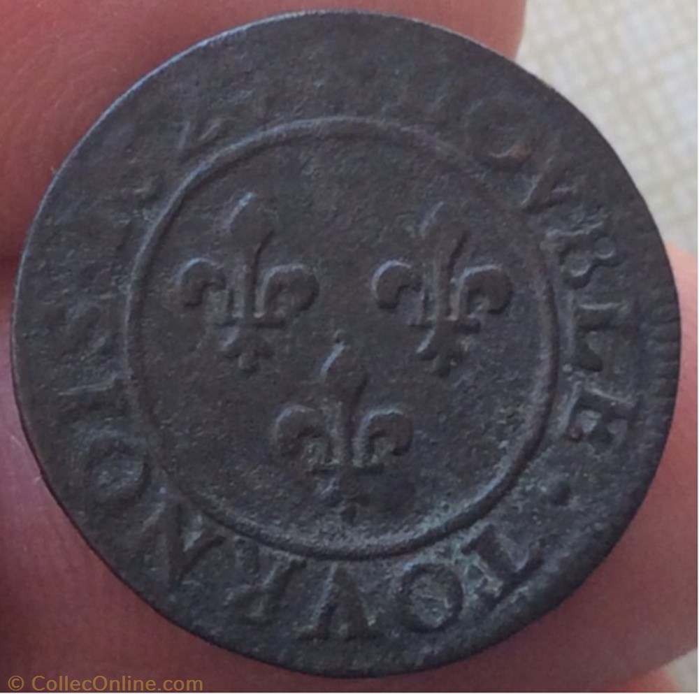 Double tournois Louis XIII 1627 D Lyon monnaie france a royale double tournois louis xiii 1627 d lyon