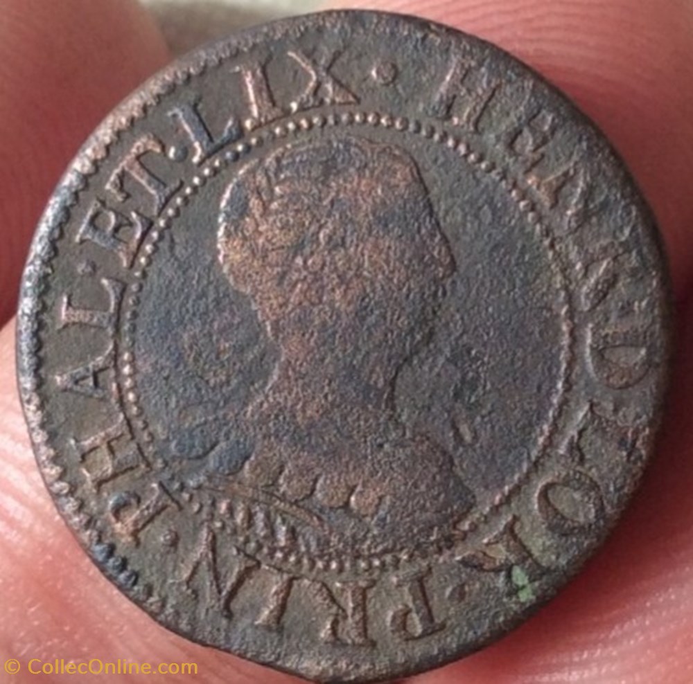 monnaies europe medievale france feodales double tournois henriette de lorraine 1634