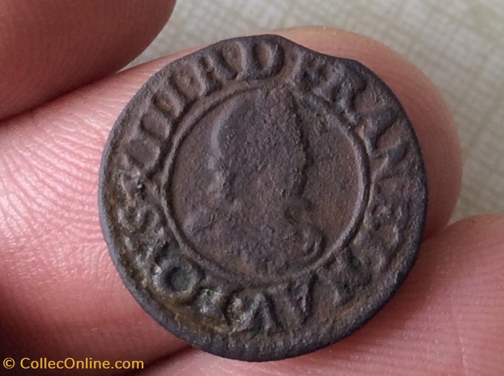 Denier tournois Louis XIII 1619 G Poitiers monnaies europe medievale a france royales denier tournois louis xiii 1619 g poitiers