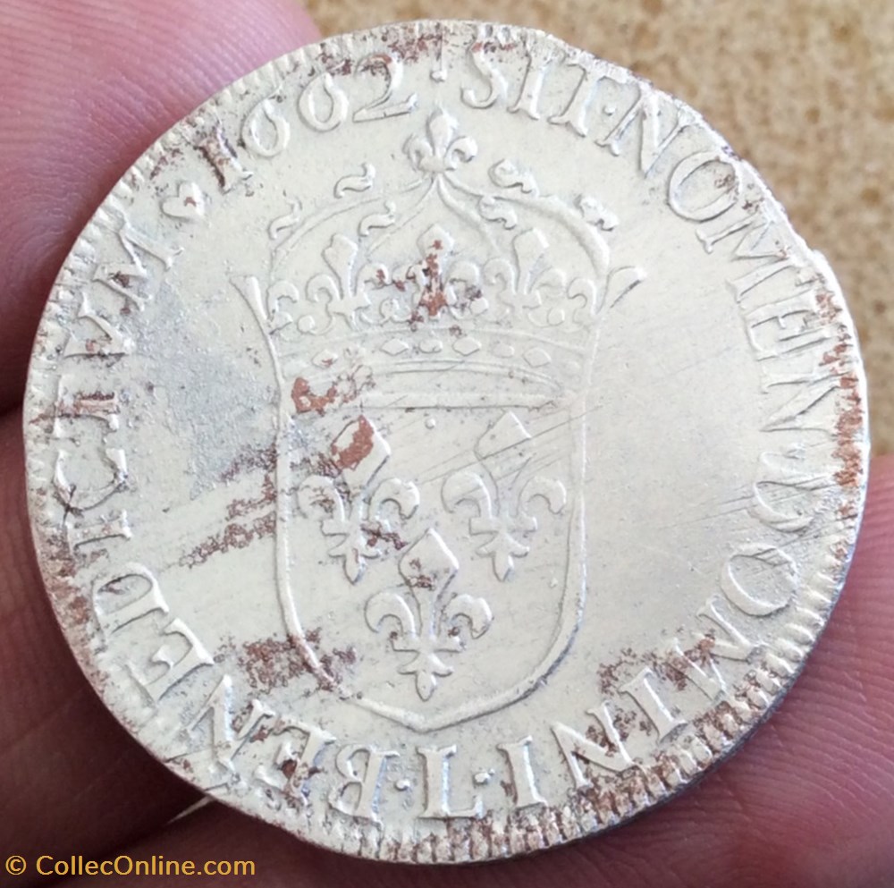 Demi écu au buste juvénile 1e poinçon Louis XIV 1662 L Bayonne monnaies europe medievale france royales demi ecu au buste juvenile 1e poincon louis xiv 1662 l bayonne