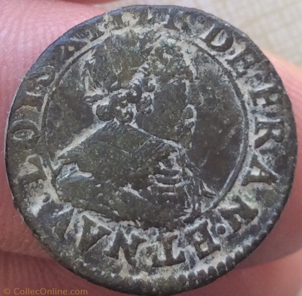 Double lorrain Louis XIII 1636 Stenay monnaie france royale double lorrain louis xiii 1636 stenay