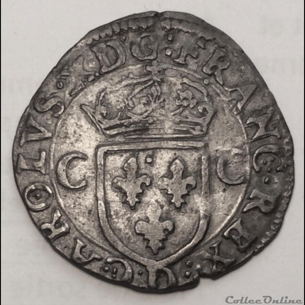 Douzain aux C 1er type aux 4 couronnes Charles X 1590 D Lyon monnaie france royale douzain aux c 1er type aux 4 couronnes charles x 1590 d lyon