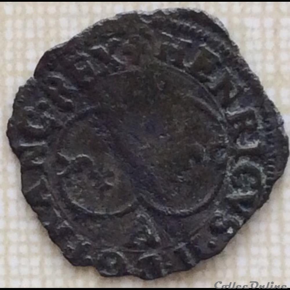 Denier tournois Henri II 1557 A 2ème type monnaie france royale denier tournois henri ii 1557 a 2eme type