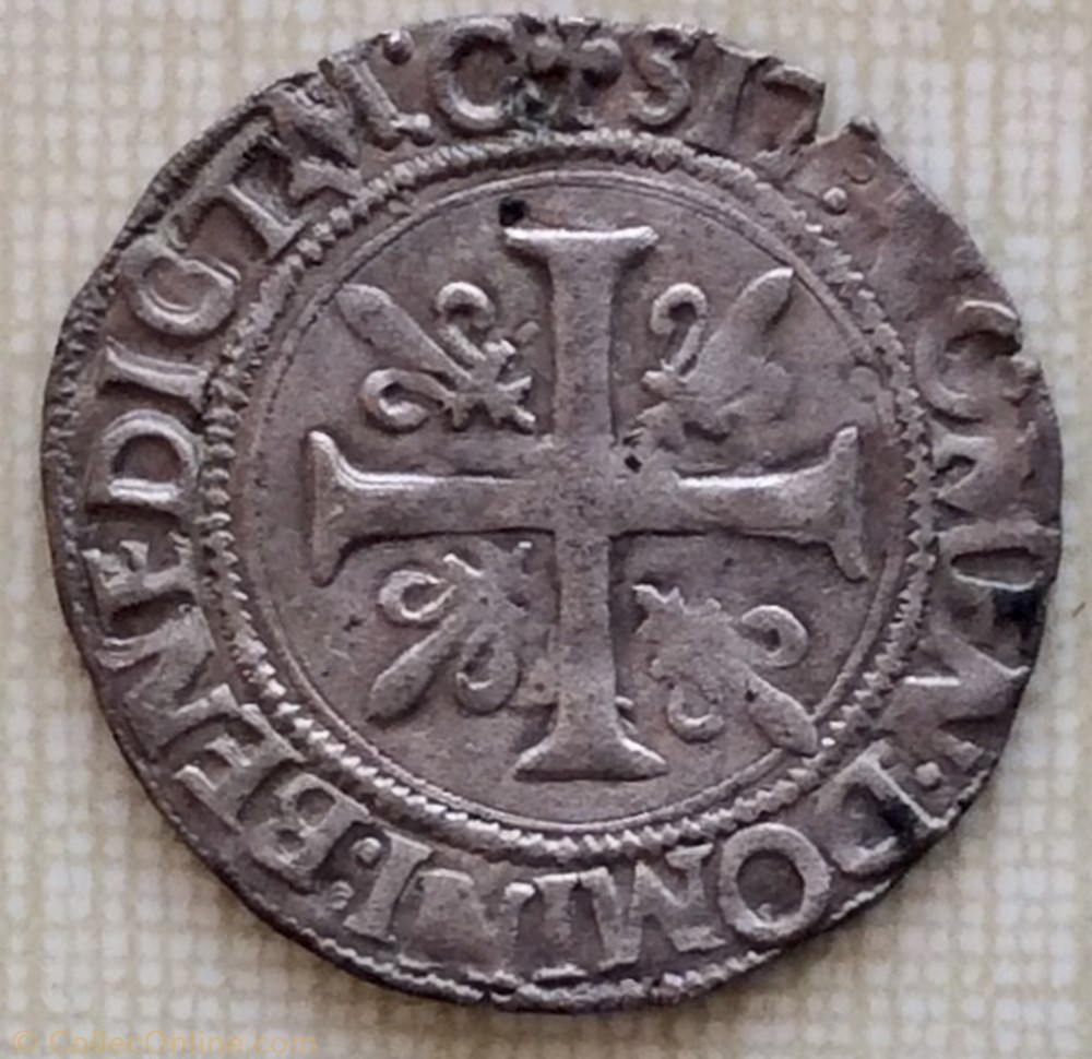 Blanc Franciscus ou dizain François 1er Toulouse point 5e monnaie france royale blanc franciscus ou dizain francois 1er toulouse point 5e
