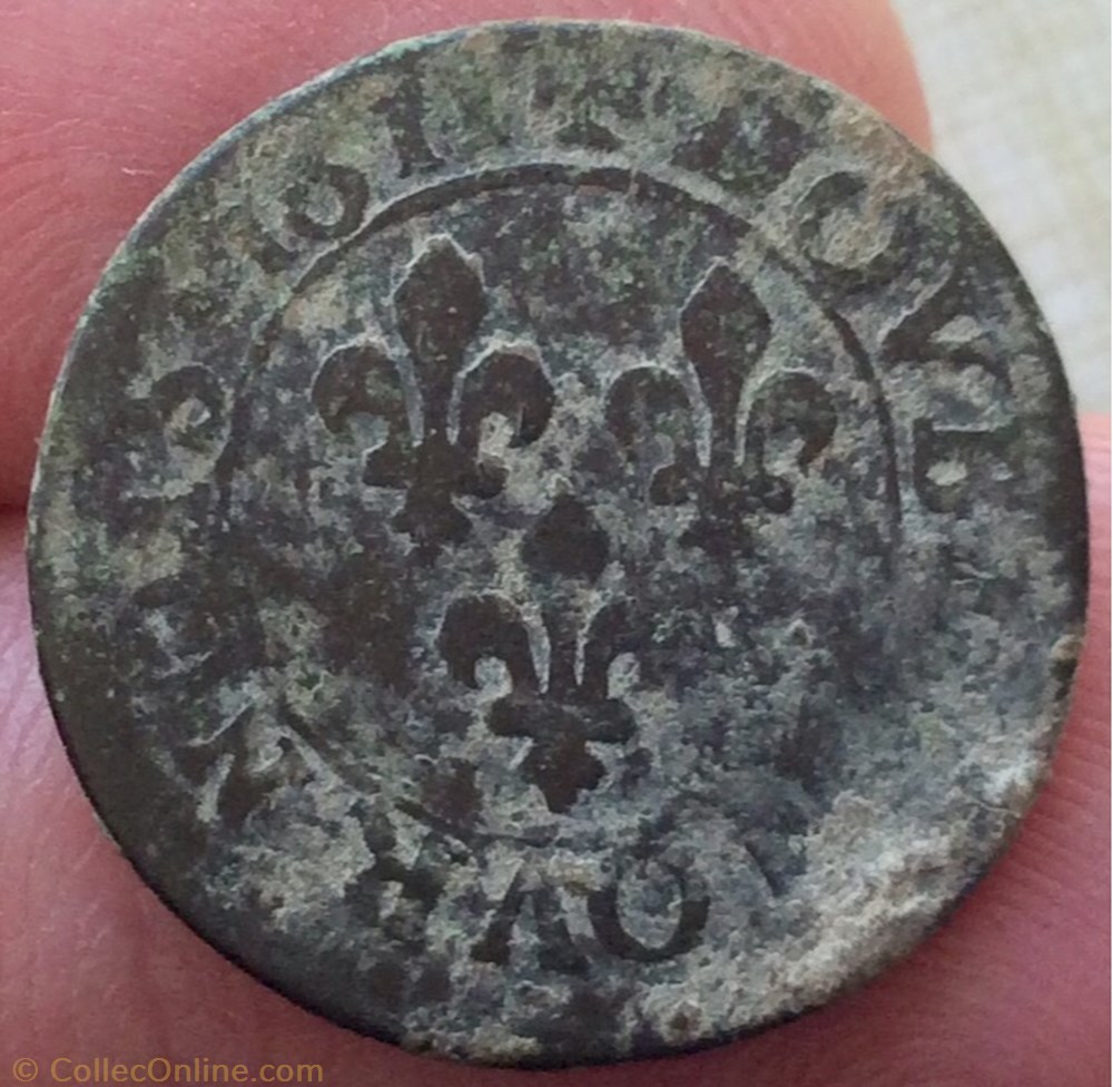Double tournois Louis XIII 1611 T Nantes monnaie france royale double tournois louis xiii 1611 t nantes