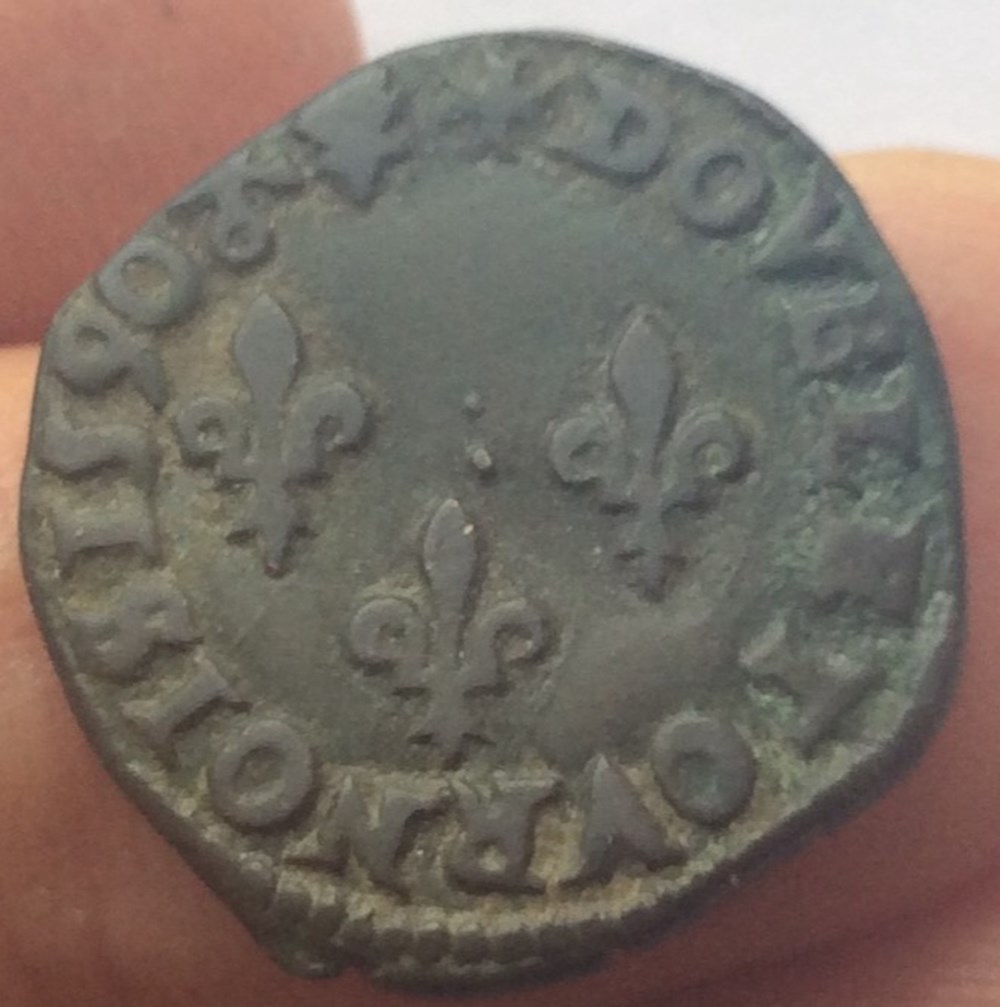 Double tournois Henri III 1590 L Bayonne monnaies europe medievale france royales double tournois henri iii 1590 l bayonne