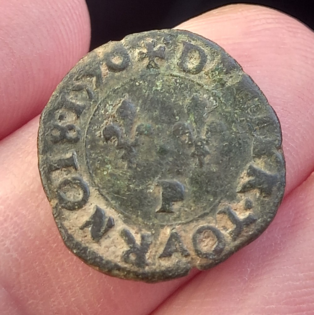 monnaies europe medievale france royales denier tournois charles x 1590 p dijon