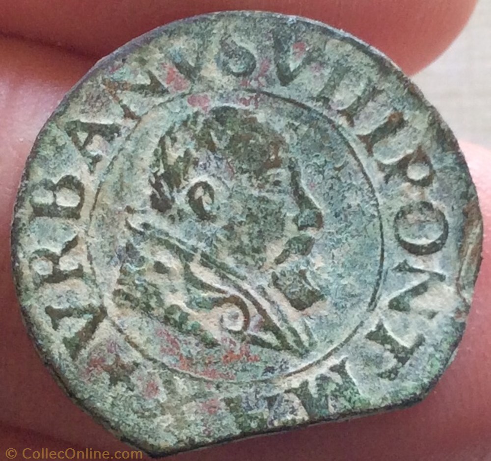 Quattrino Urbain VIII 1636 monnaie france feodale quattrino urbain viii 1636