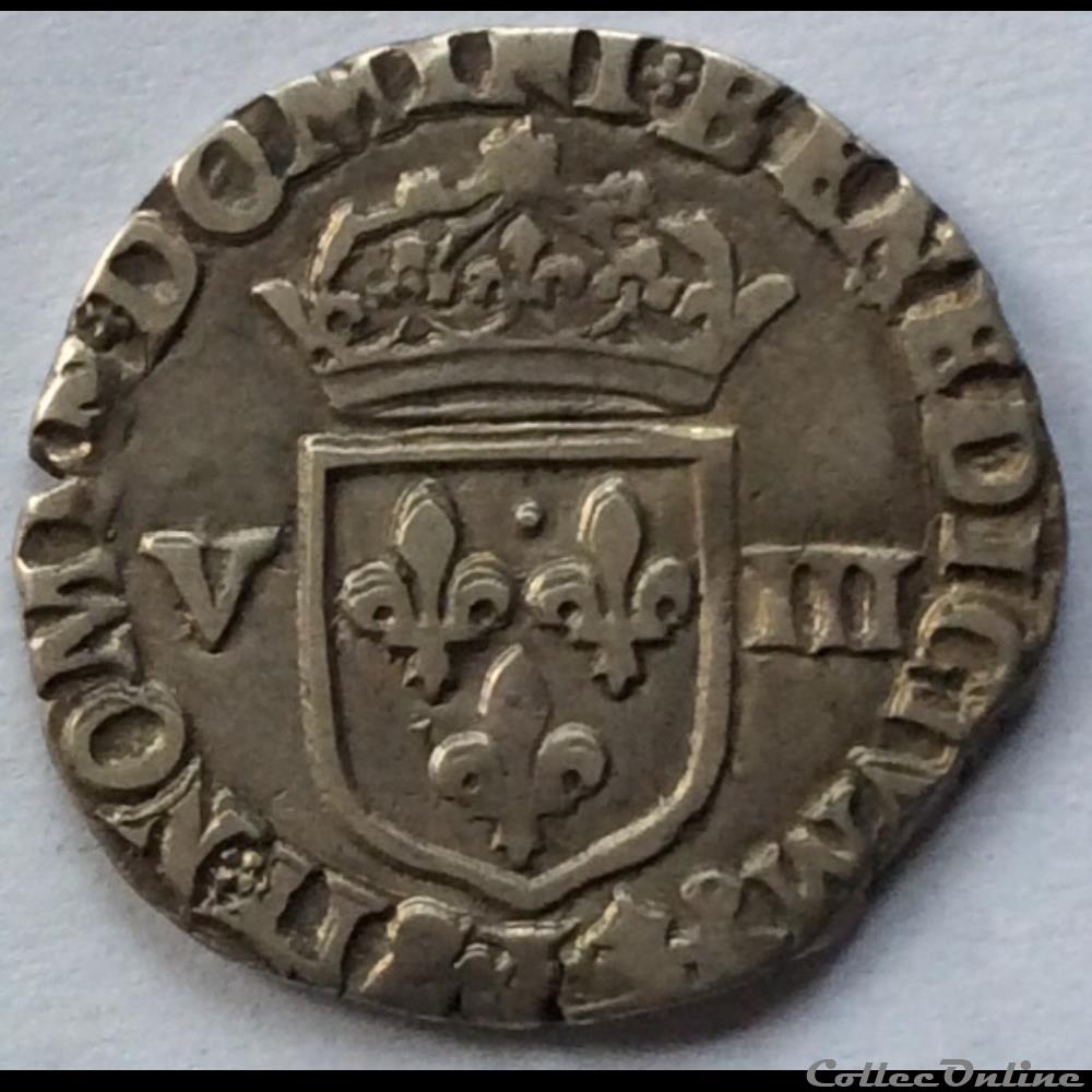 monnaie france royale huitieme d ecu henri iiii 1590 l bayonne