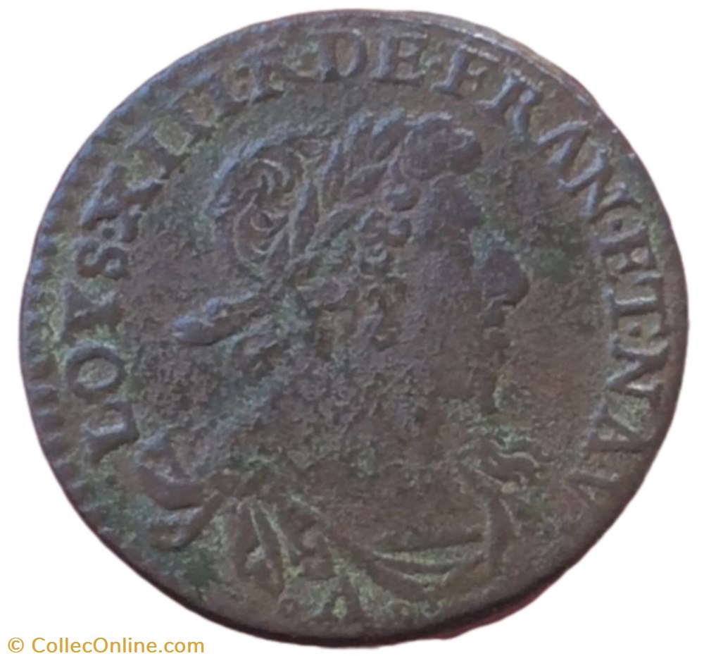 monnaies europe medievale france royales double tournois louis xiii 1630 a paris faute tounois