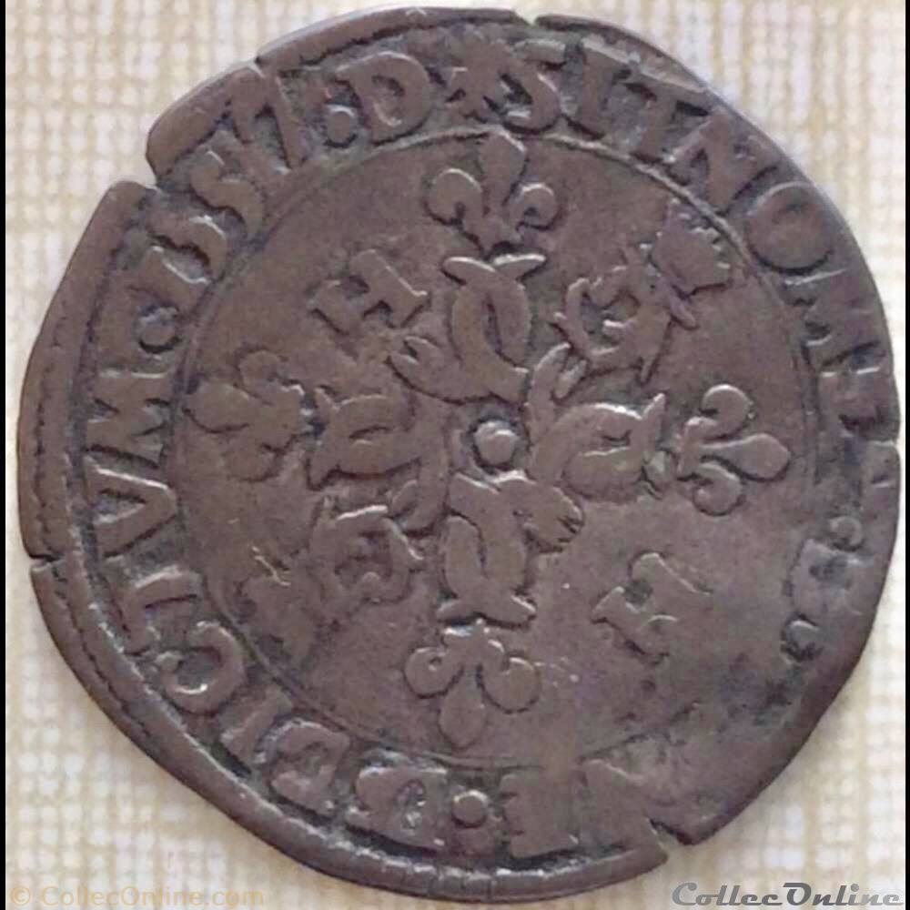 monnaie france royale douzain aux croissants du dauphine henri ii 1557 z grenoble