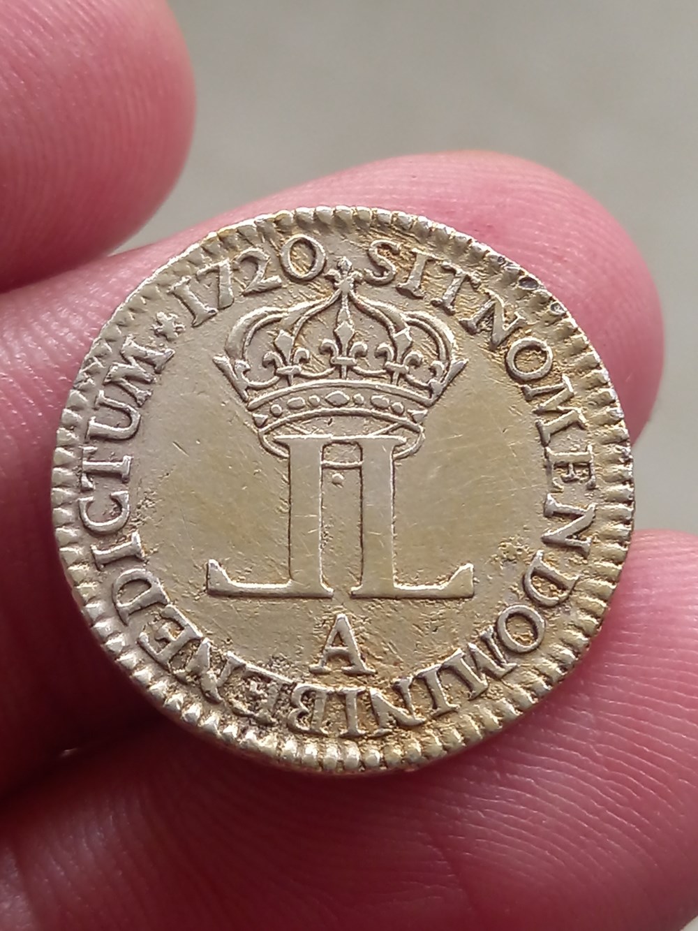 Livre d’argent fin dite de la compagnie des indes Louis XV 1720 A Paris monnaies europe medievale france royales livre d argent fin dite de la compagnie des indes louis xv 1720 a paris