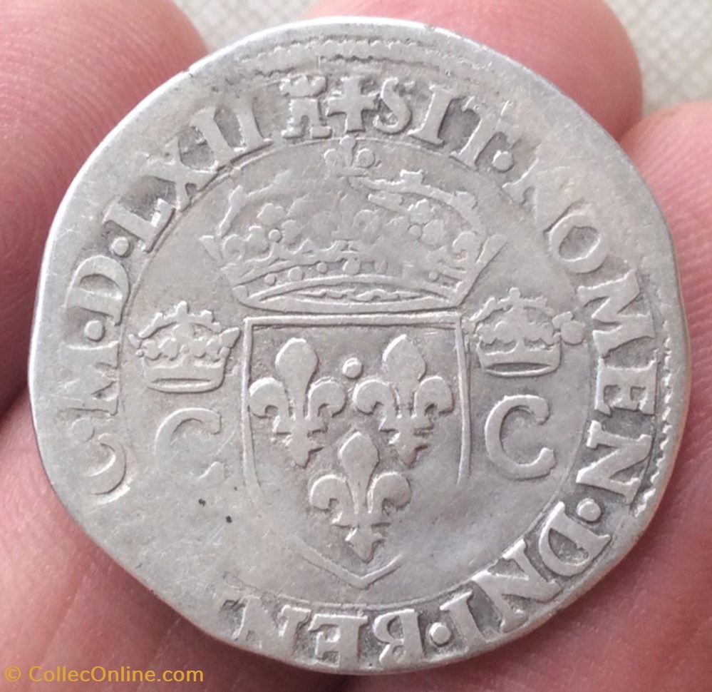 monnaies europe medievale france royales demi teston charles viiii mdlxii 1562 e tours