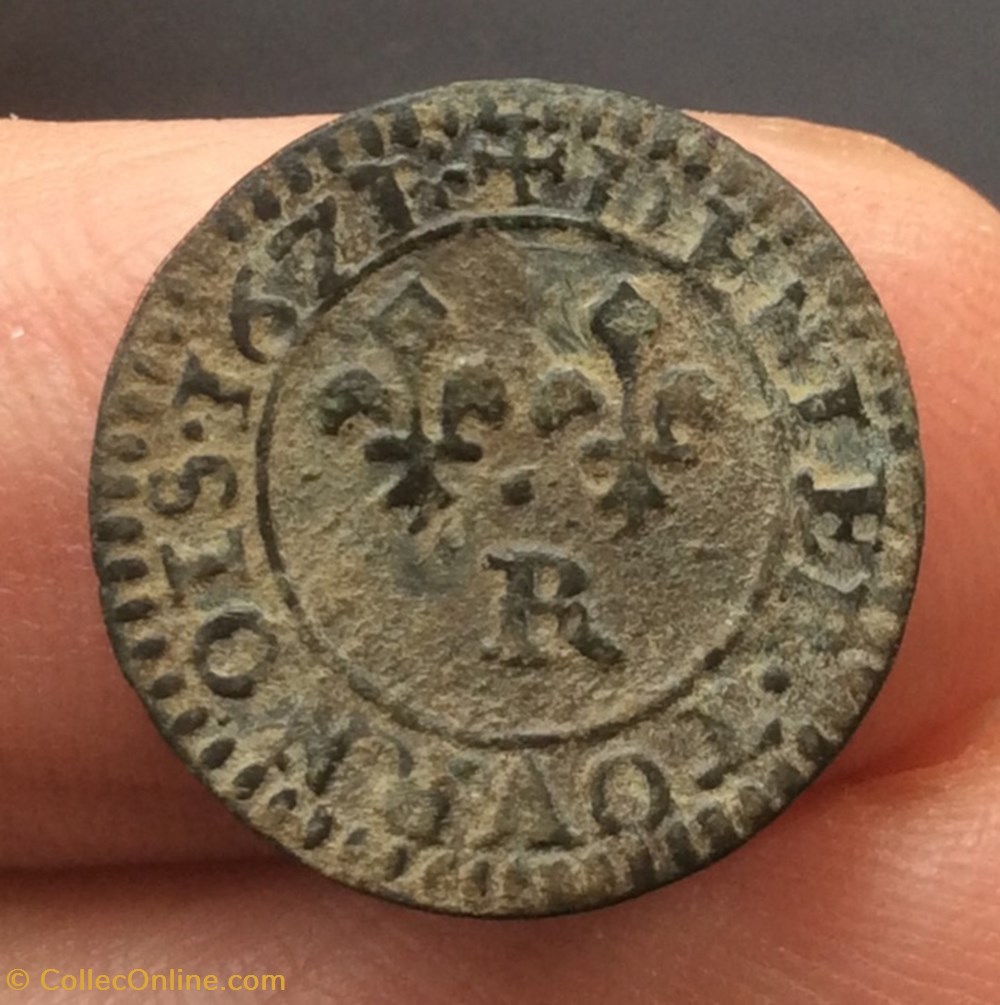 monnaies europe medievale a france royales denier tournois louis xiii 16z1 r villeneuve