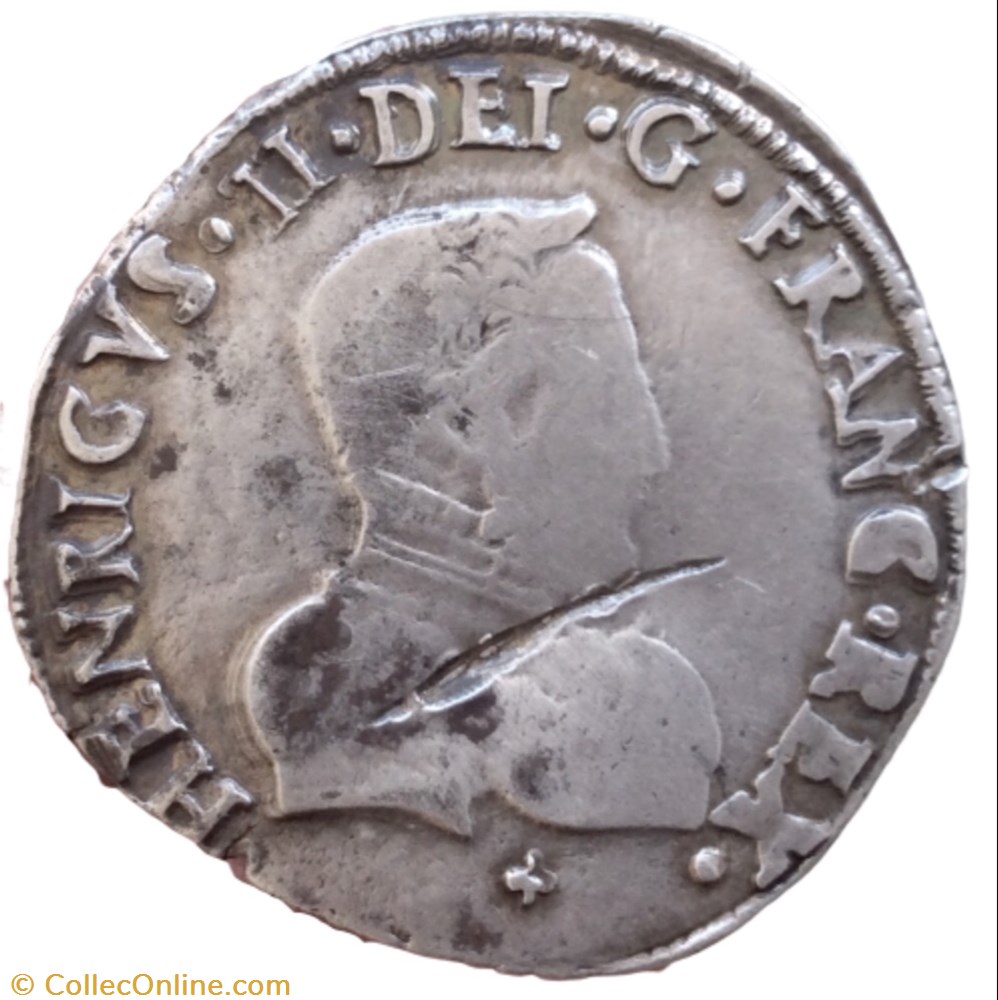 monnaie france royale teston du dauphine charles 9 au nom de henri 2 grenoble 1561 z