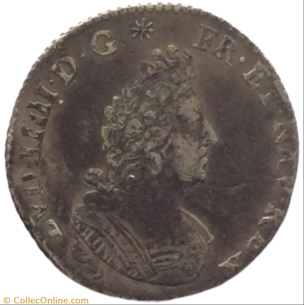 Douzième d’écu aux palmes Louis XIV 1694 A Paris monnaie france royale douzieme d ecu aux palmes louis xiv 1694 a paris
