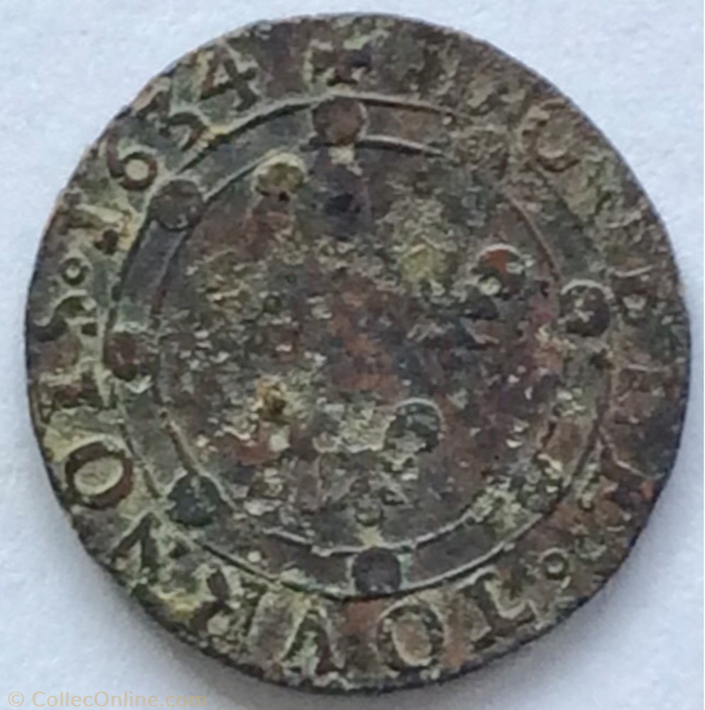 Double tournois Charles 1er 1634 monnaie france feodale double tournois charles 1er 1634
