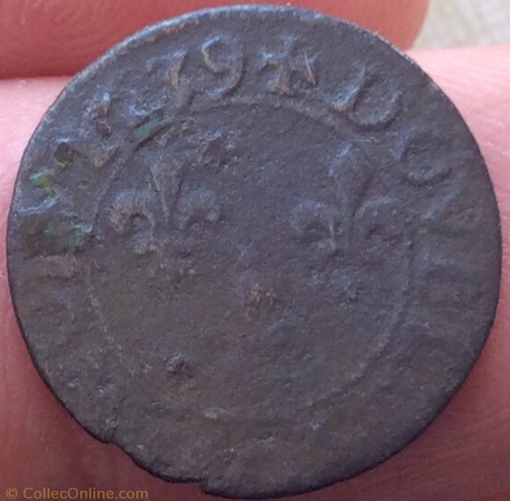 Double tournois Louis XIII 1639 E Tours monnaie france a royale double tournois louis xiii 1639 e tours