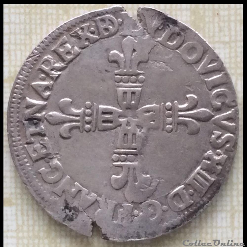 Quart d’écu du Béarn Louis XIII 1624 Morlaas monnaie france royale quart d ecu du bearn louis xiii 1624 morlaas