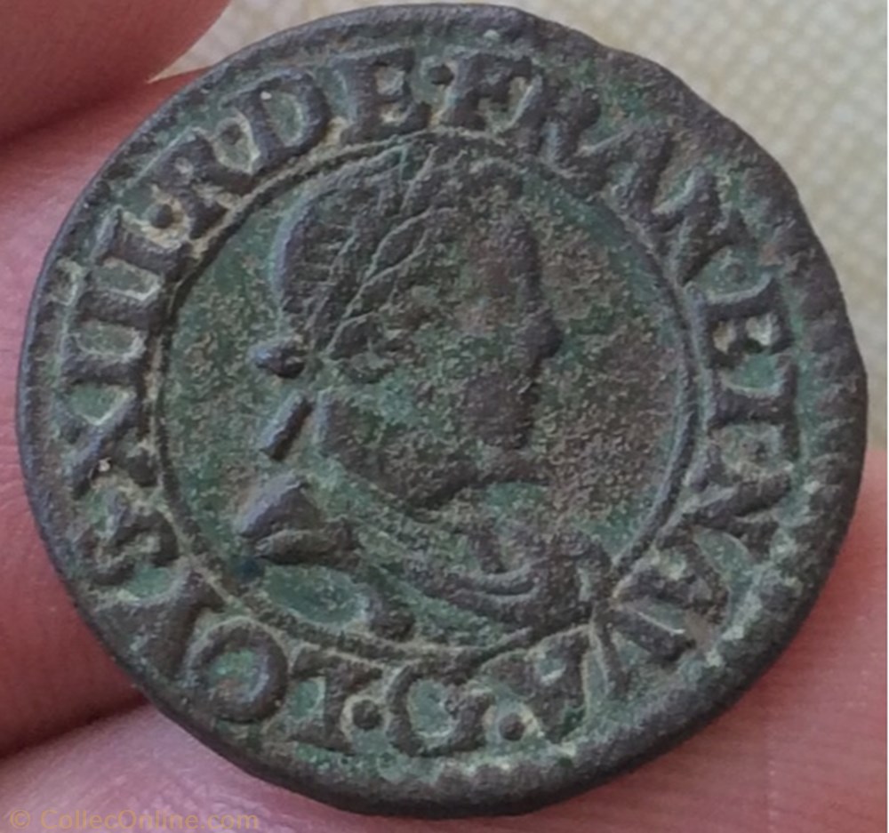 Double tournois Louis XIII 1619 G Poitiers monnaie france a royale double tournois louis xiii 1619 g poitiers