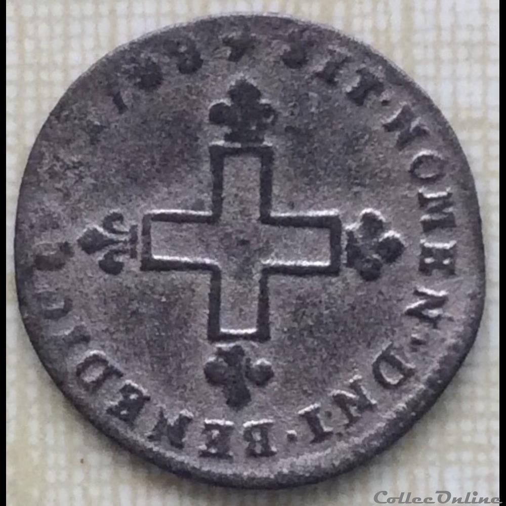 Seize deniers de Strasbourg Louis XIV 1708 BB STRASBOURG monnaie france royale seize deniers de strasbourg louis xiv 1708 bb strasbourg