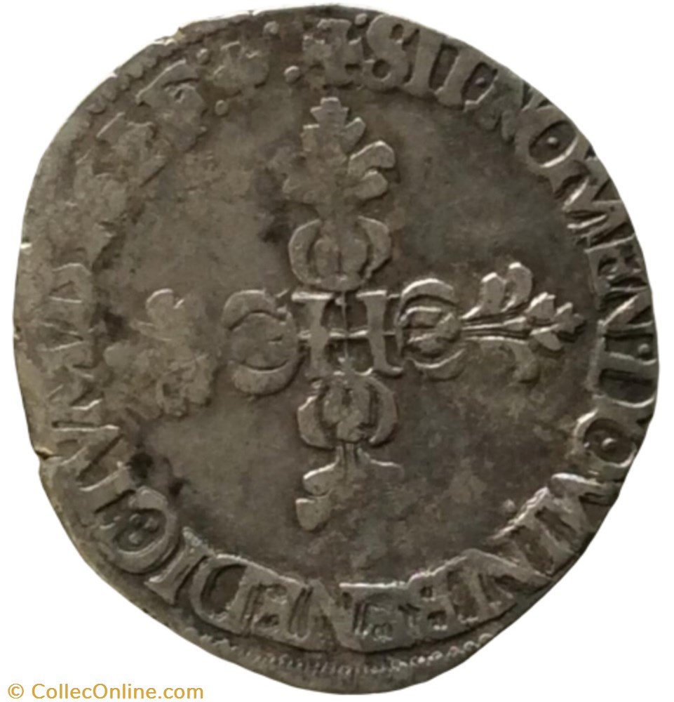 monnaie france royale quart de franc henri iiii 1596 d lyon