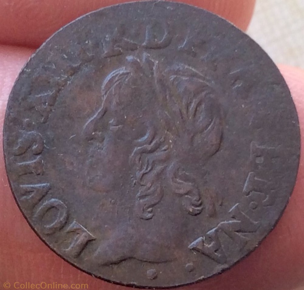 monnaie france royale double tournois louis xiii 1643 legende francaise type de warin