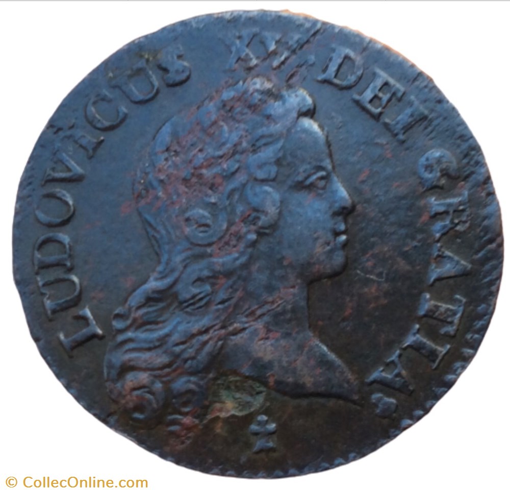 Demi Sol au buste enfantin Louis XV 1721 S Reims monnaie france royale demi sol au buste enfantin louis xv 1721 s reims