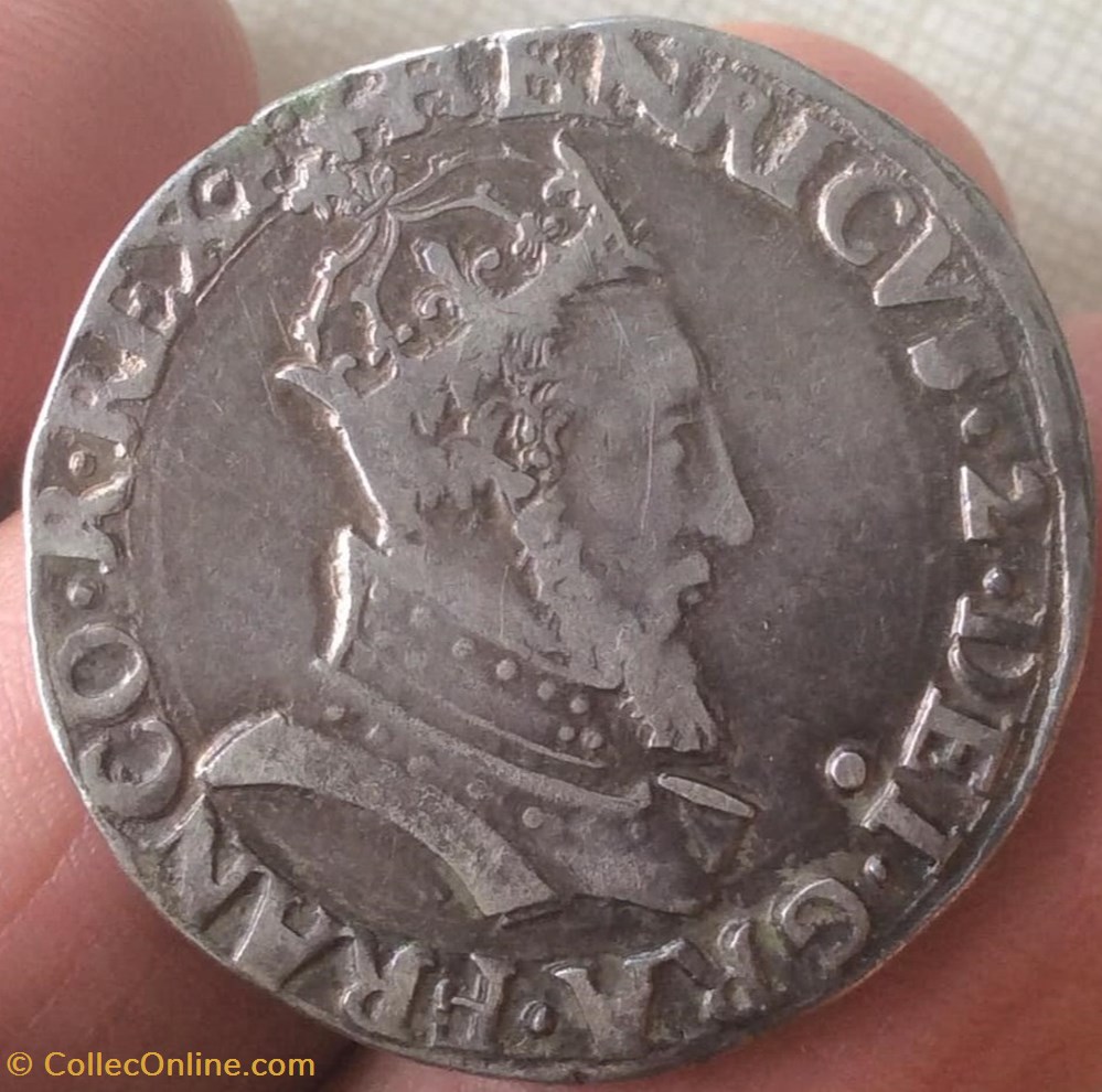 Teston à la tête couronnée Henri II 1552 D Lyon monnaies europe medievale france royales teston a la tete couronnee henri ii 1552 d lyon