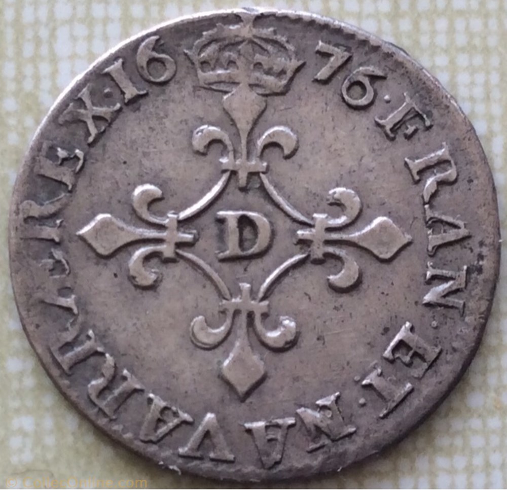 monnaie france royale 4 sols des traitants louis xiv 1676 d