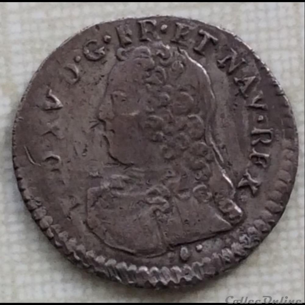 Vingtième d’écu aux branches d’oliviers Louis XV 1730 L Bayonne monnaie france royale vingtieme d ecu aux branches d oliviers louis xv 1730 l bayonne