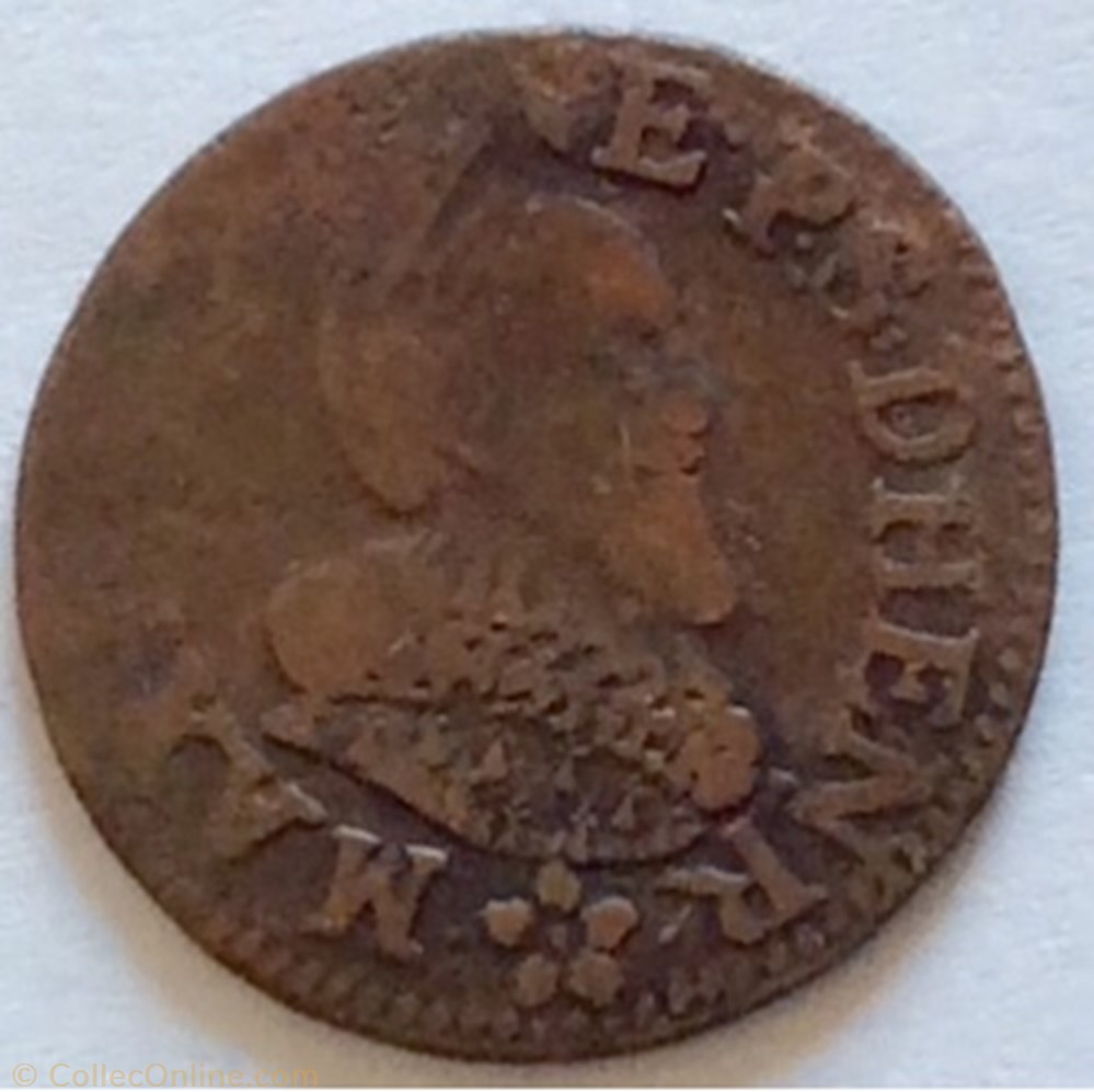 Double tournois Maximilien I de Béthune 1641 H type 3 monnaie france feodale double tournois maximilien i de bethune 1641 h type 3