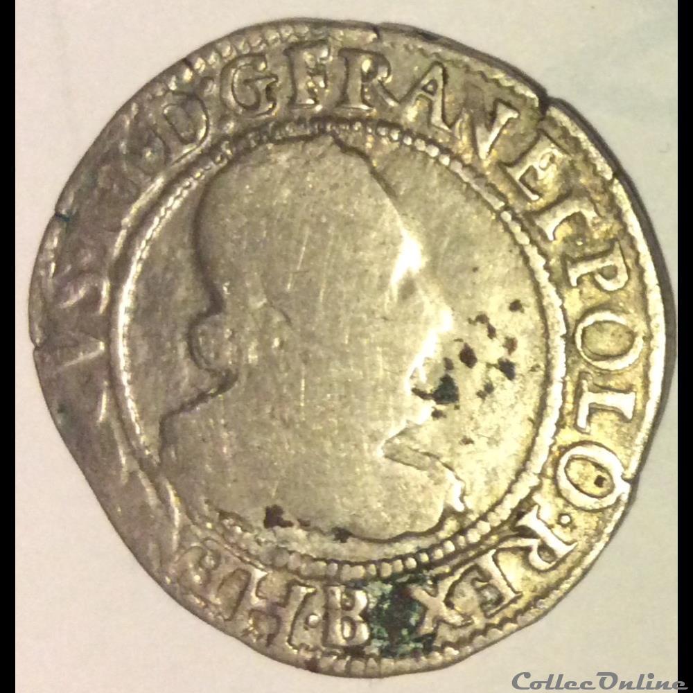 monnaie france royale quart de franc au col fraise henri iii 1577 b rouen