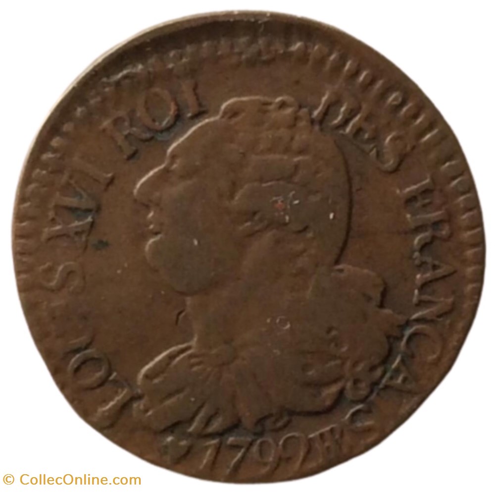 monnaie france moderne 3 deniers type francais louis xvi 1792 bb strasbourg