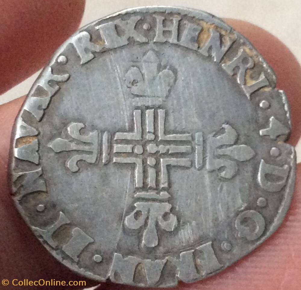 Huitième d’écu de Navarre Henri IIII 1602 Saint Palais monnaies europe medievale france royales huitieme d ecu de navarre henri iiii 1602 saint palais