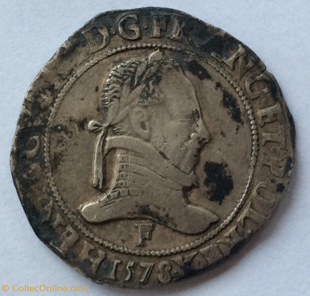 monnaies europe medievale france royales franc au col plat henri iii 1578 f angers