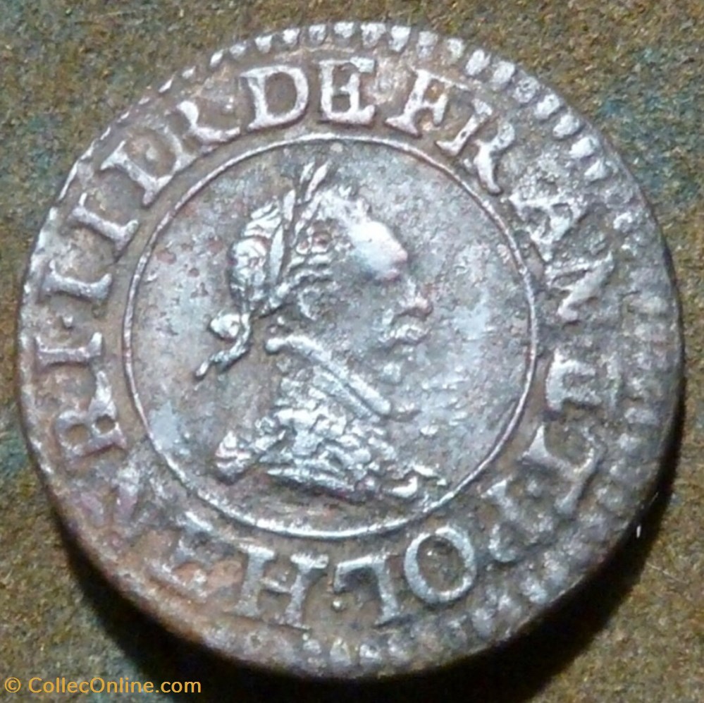 Denier tournois Henri III 1589 A Paris monnaies europe medievale france royales denier tournois henri iii 1589 a paris