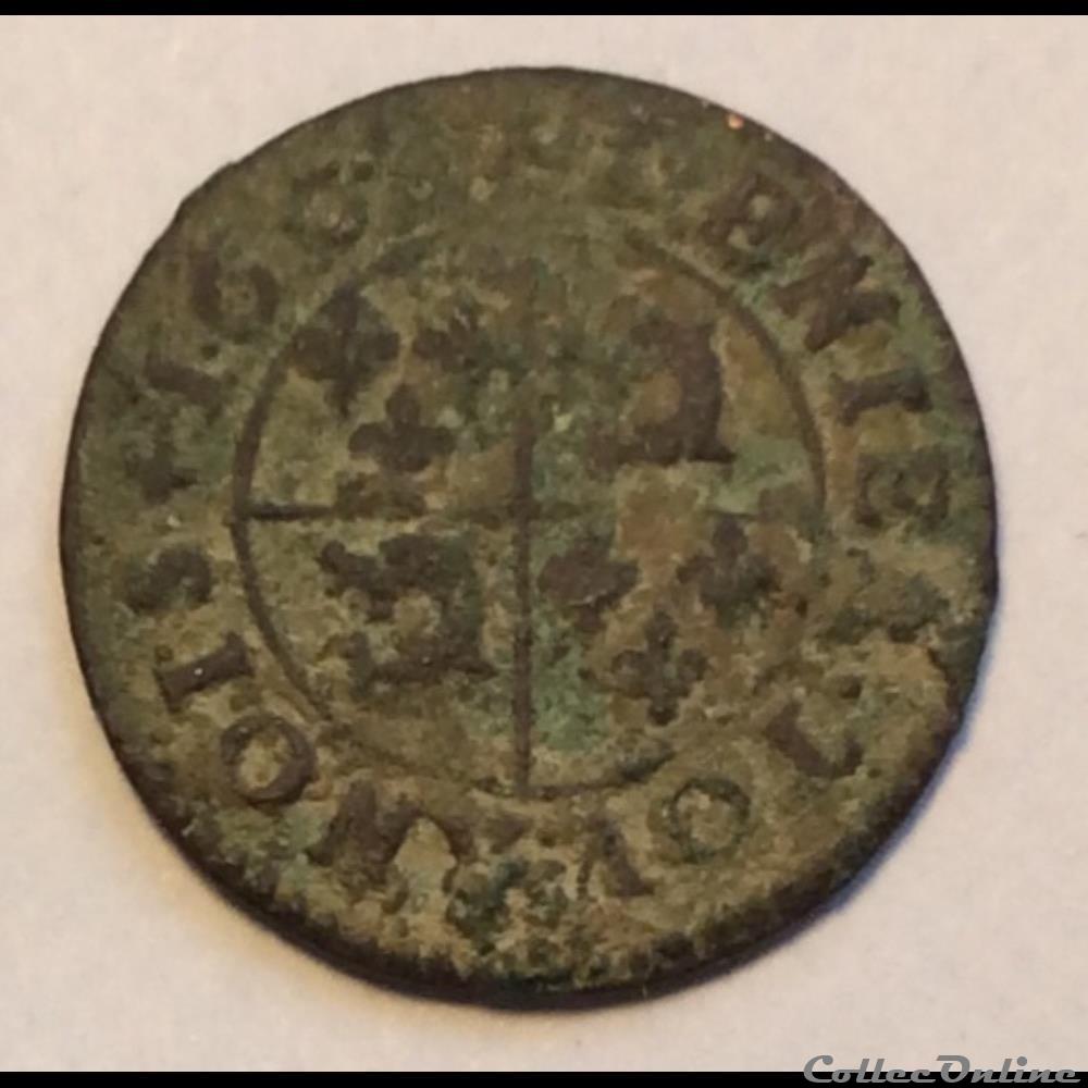 monnaie france royale denier tournois 1608 z grenoble dauphine henri iiii cgkl 254