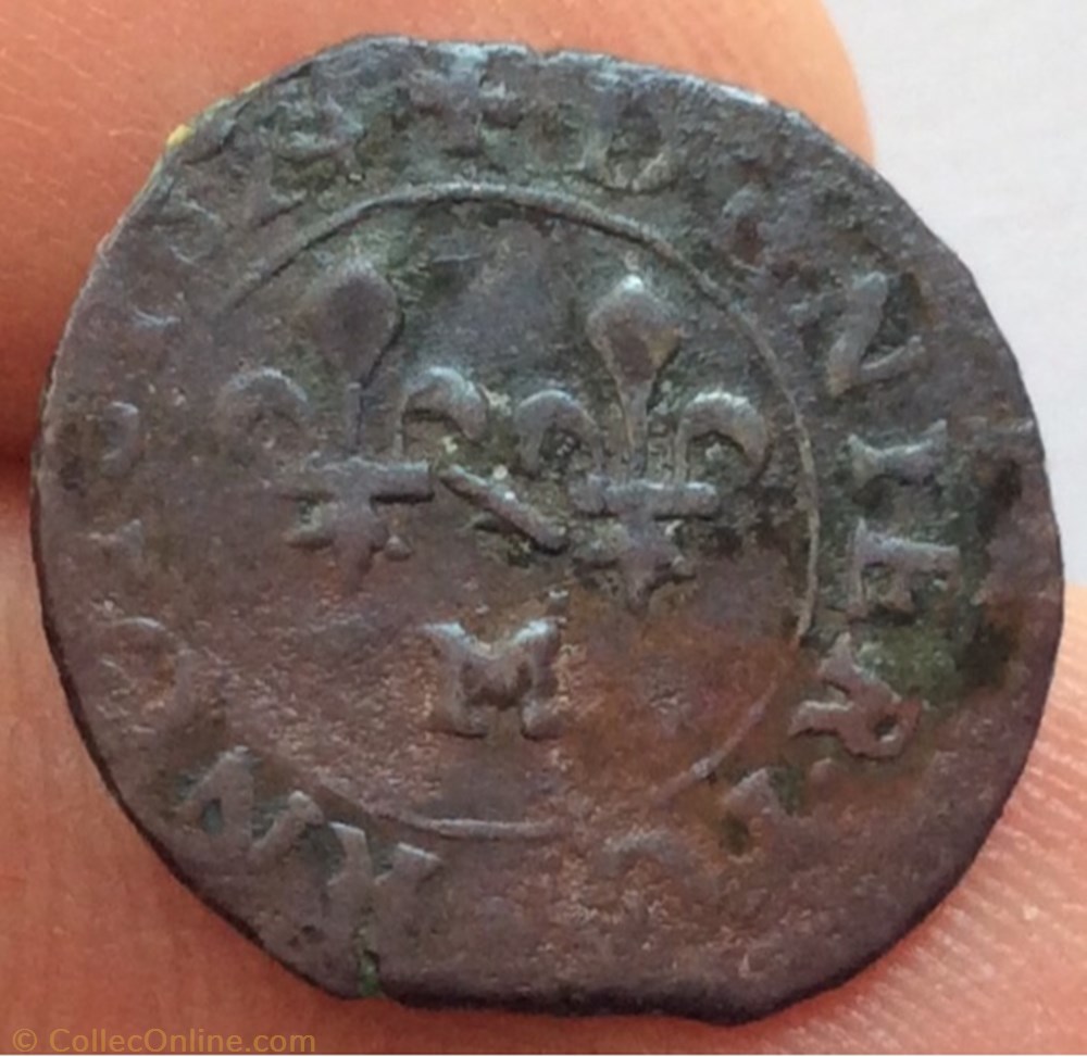 monnaie france feodale denier tournois 1624 marie de bourbon montpensier