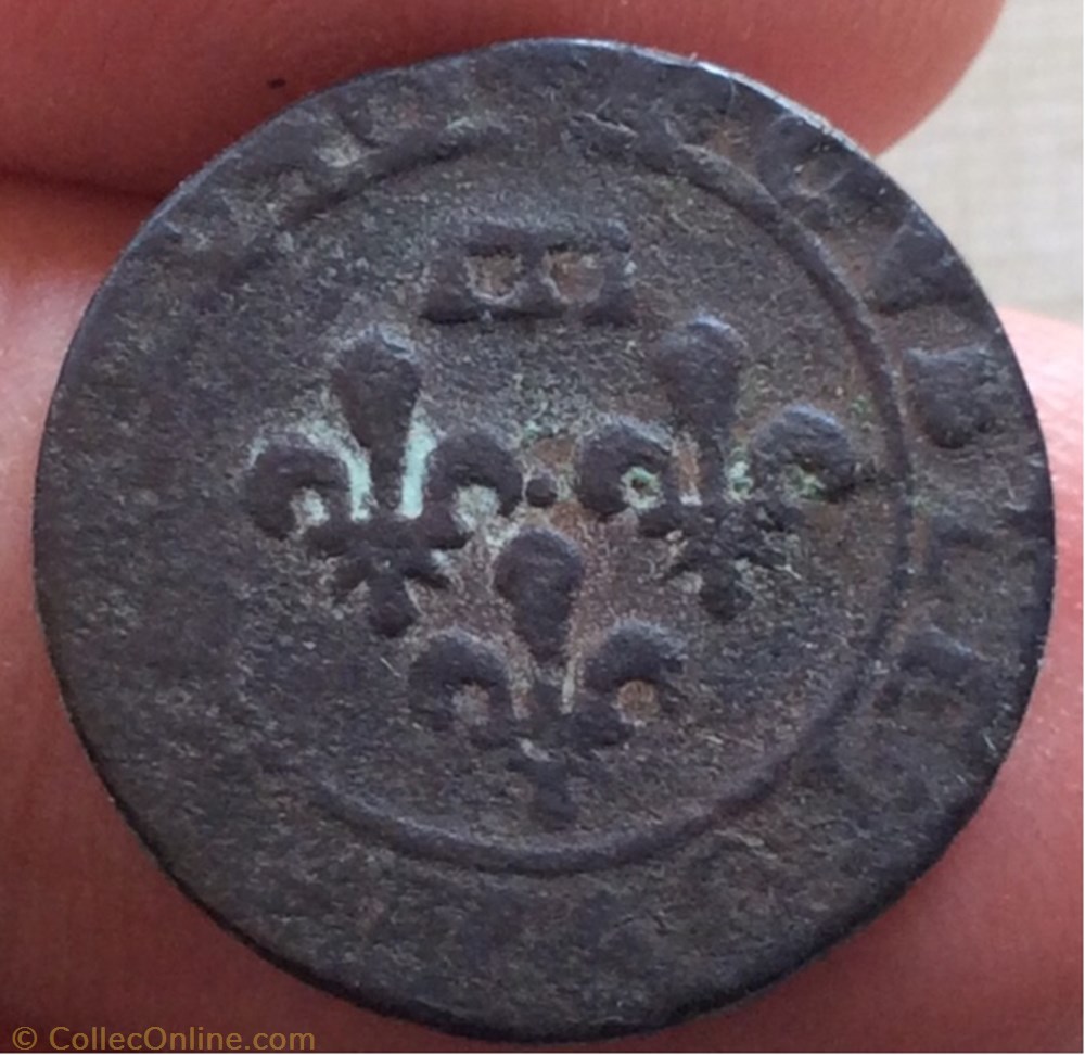 Double tournois Gaston d’Orléans 1640 type 15 monnaie france feodale double tournois gaston d orleans 1640 type 15