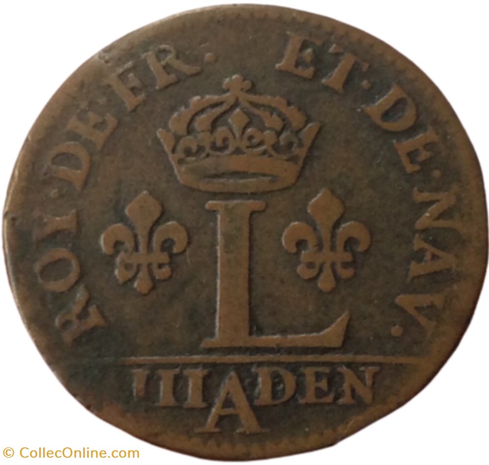 Essai du III deniers Louis XIV 1649 A monnaie france royale essai du iii deniers louis xiv 1649 a