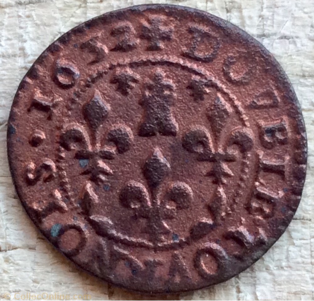monnaie france feodale double tournois frederic maurice de la tour 1632