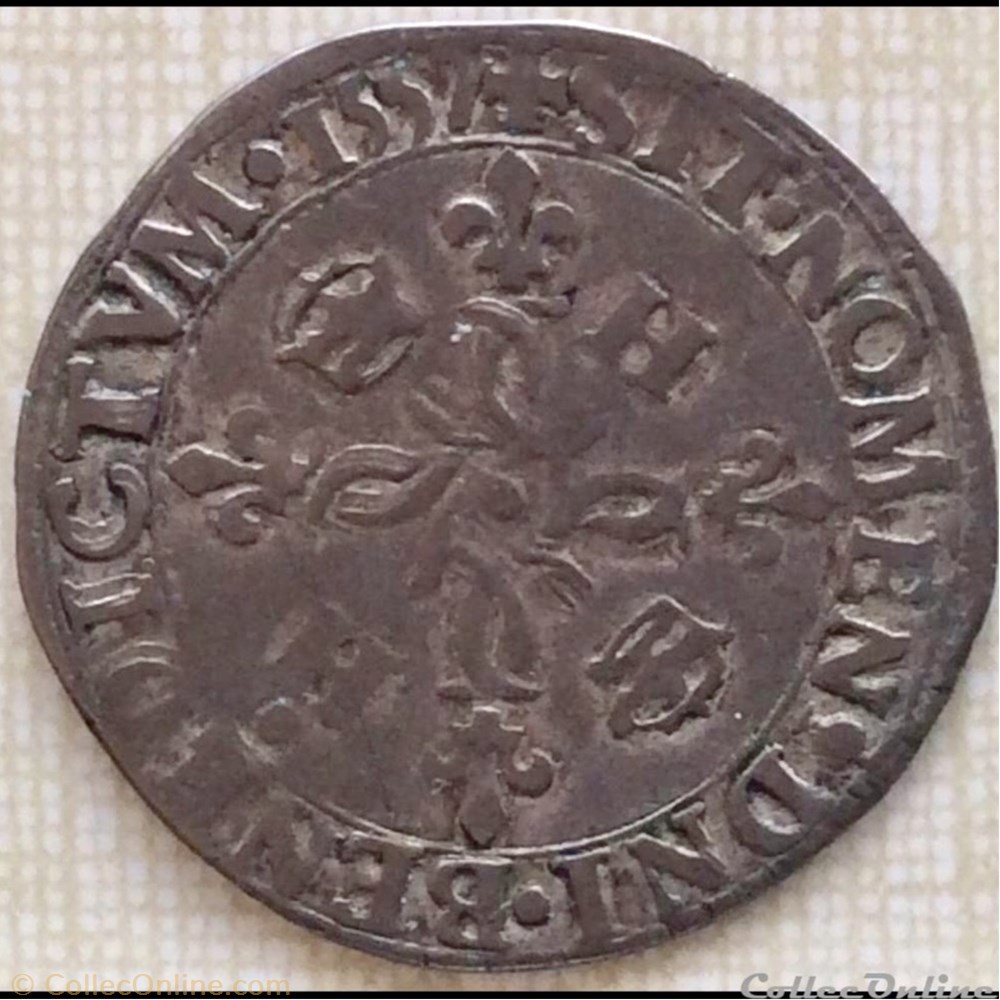 monnaie france royale douzain aux croissants henri 2 1557 b rouen