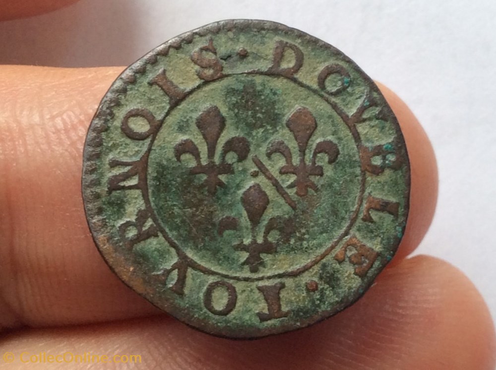 François de Bourbon conti double tournois type 5 monnaies europe medievale france feodales francois de bourbon conti double tournois type 5