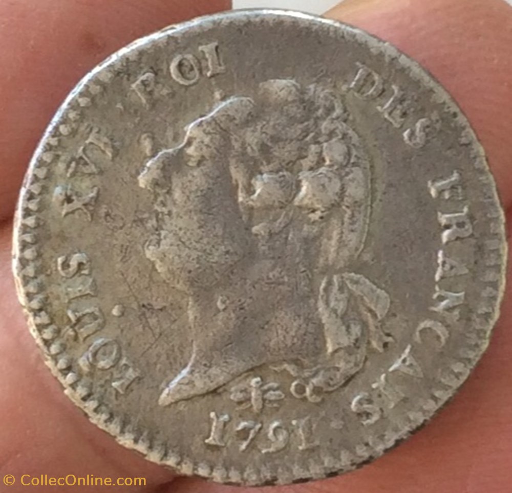 15 sols type français Louis XVI 1791 D Lyon monnaies france royales 15 sols type francais louis xvi 1791 d lyon