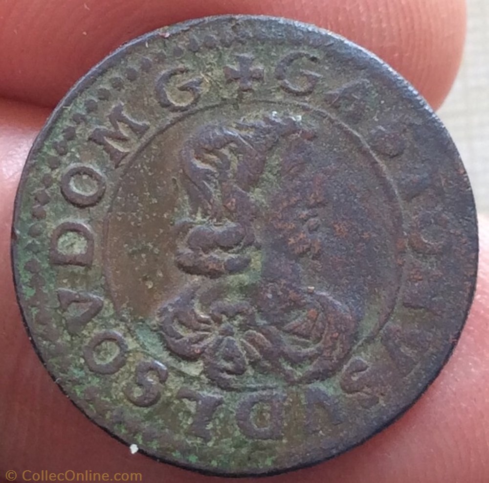 Double tournois Gaston d’Orléans 1642 type 16 monnaie france feodale double tournois gaston d orleans 1642 type 16