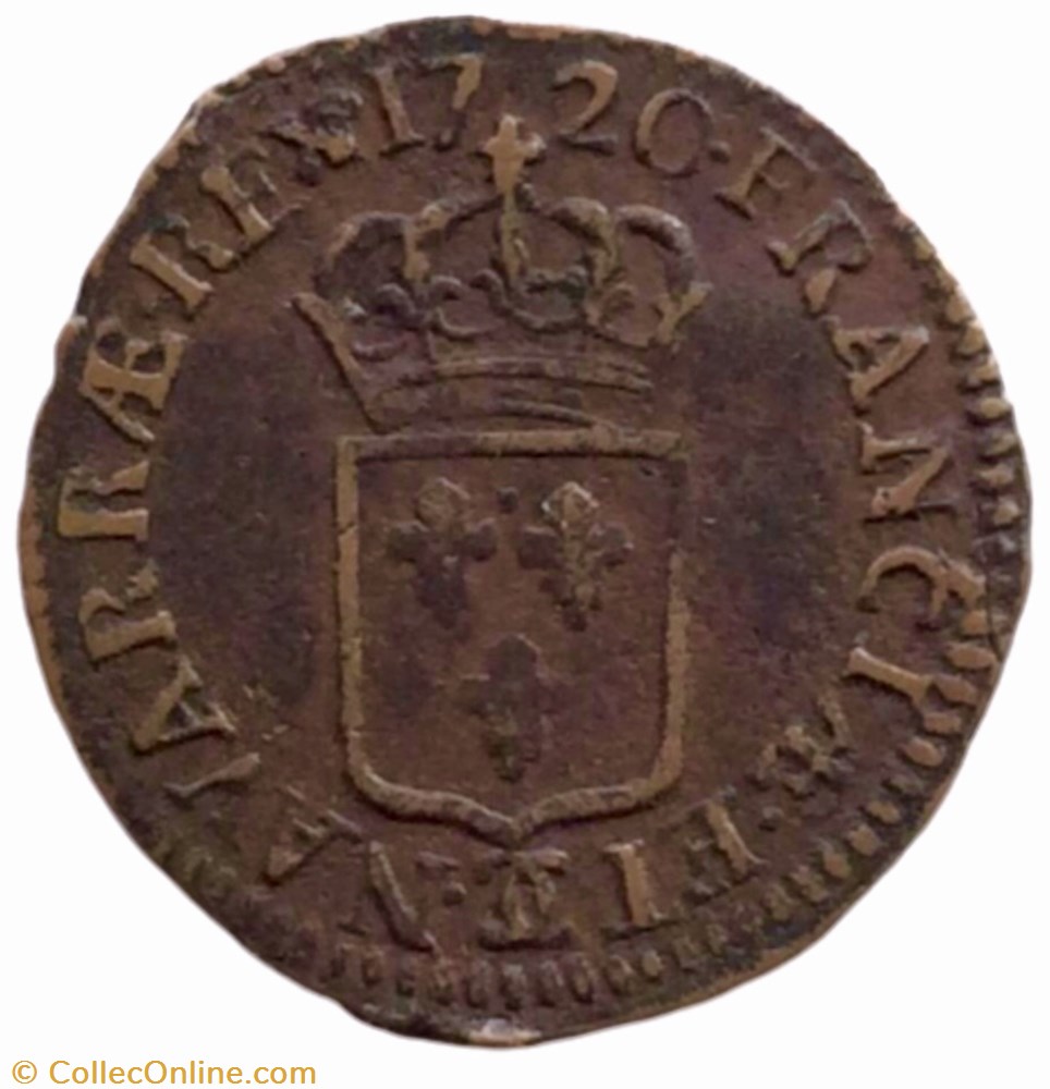 monnaie france royale liard au buste enfantin louis xv 1720 cc besancon