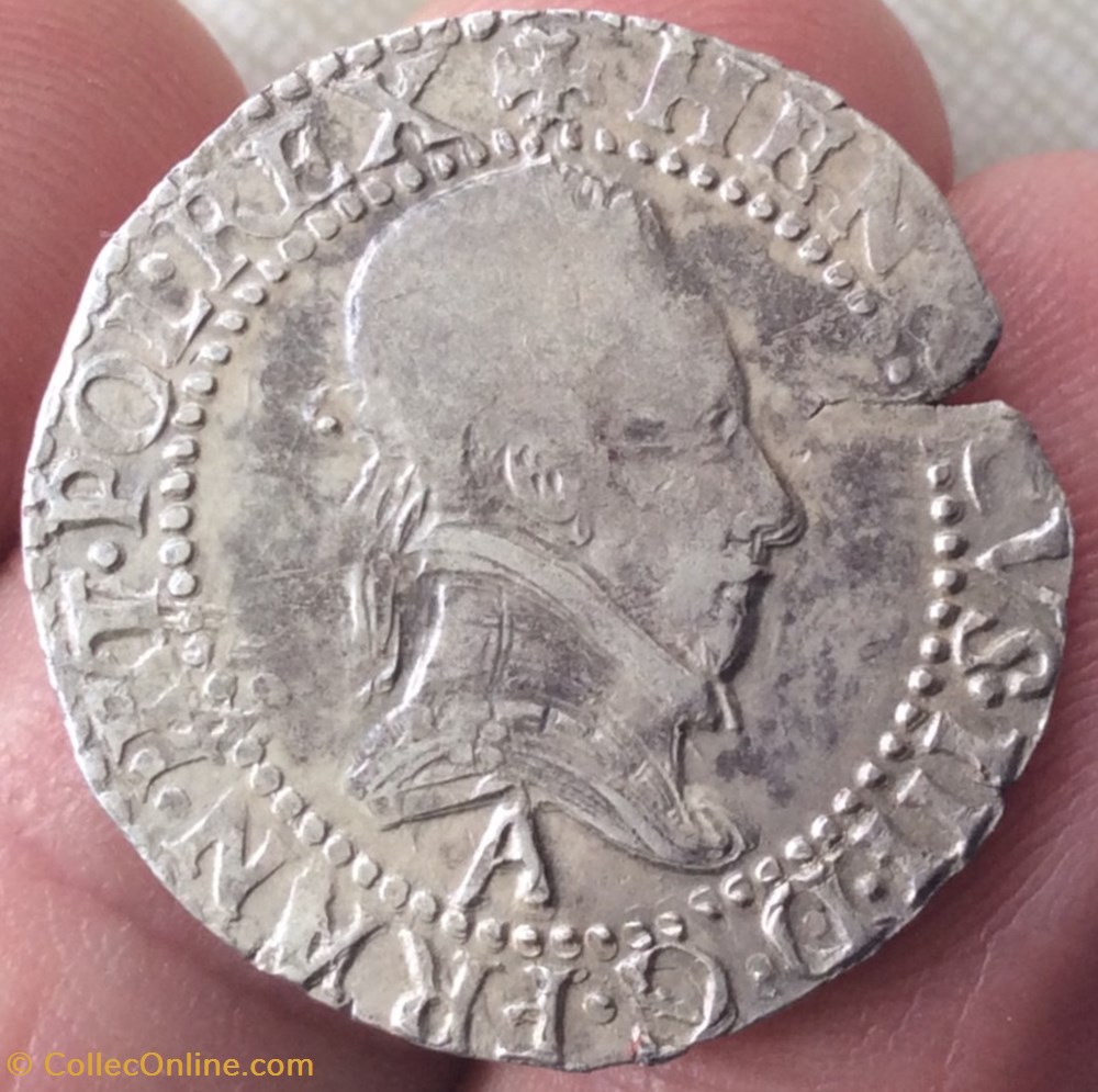 monnaies europe medievale france royales quart de franc au col plat henri iii 1587 a paris